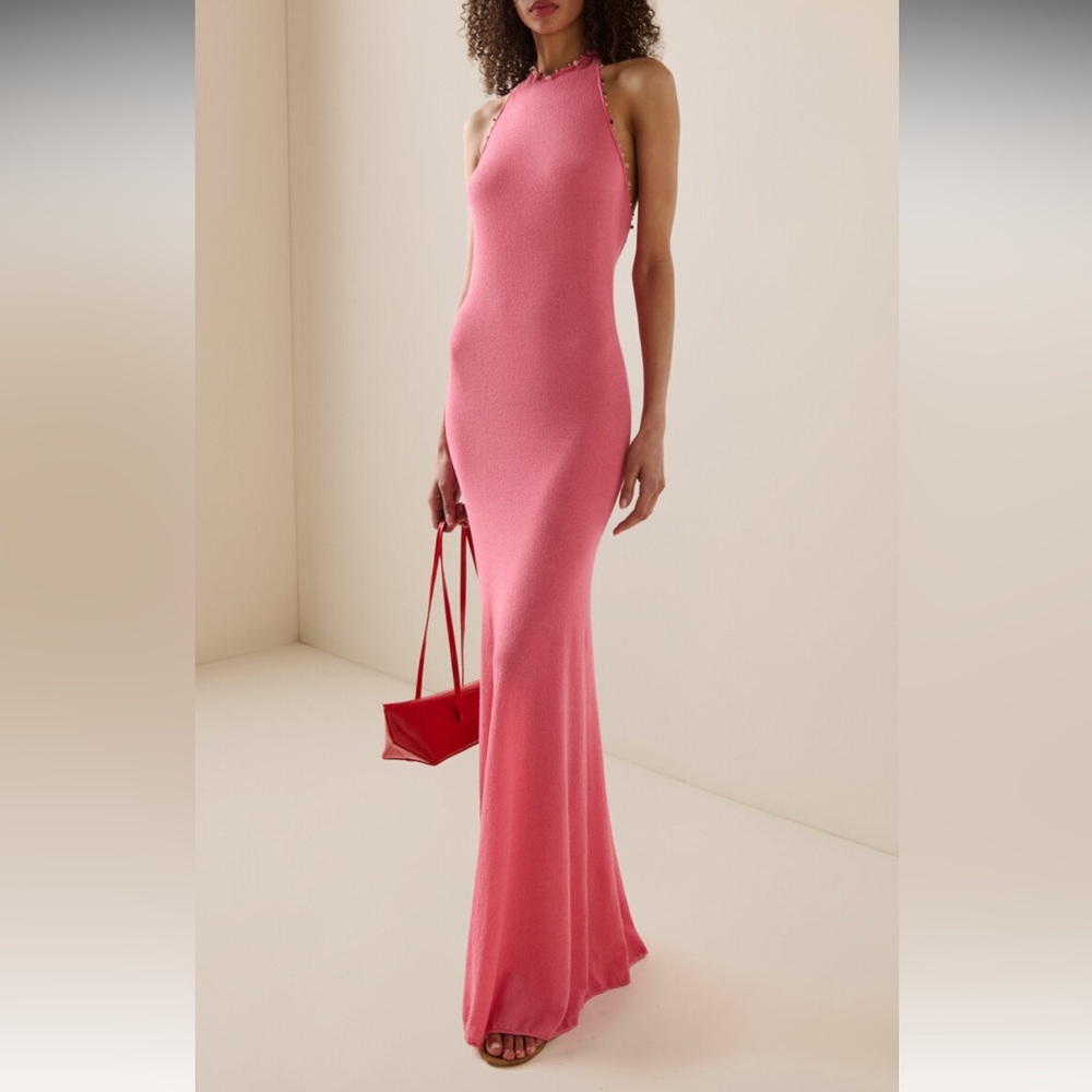 NWT Christopher Esber Embellished Pink Maxi Dress